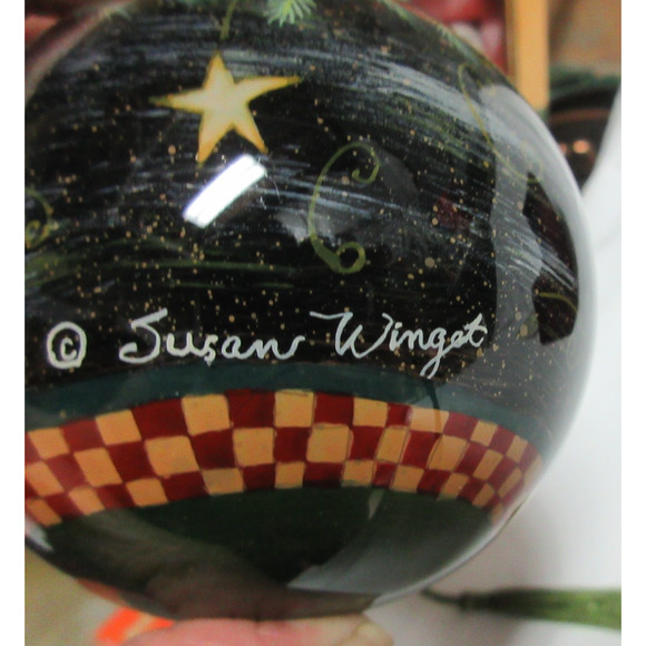 Ne'Qwa Art Christmas Ornament "Christmas Cat" handpainted Artist Susan Winget CO - Picture 4 of 11